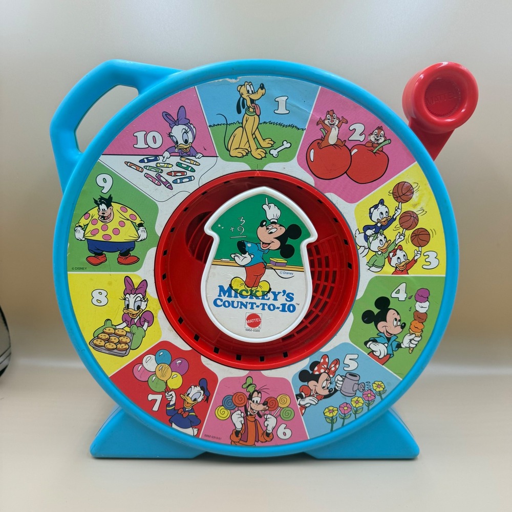Mattel See 'N Say Mickey's Count-To-10 Blue Disney Vintage Toddler Learning Toy